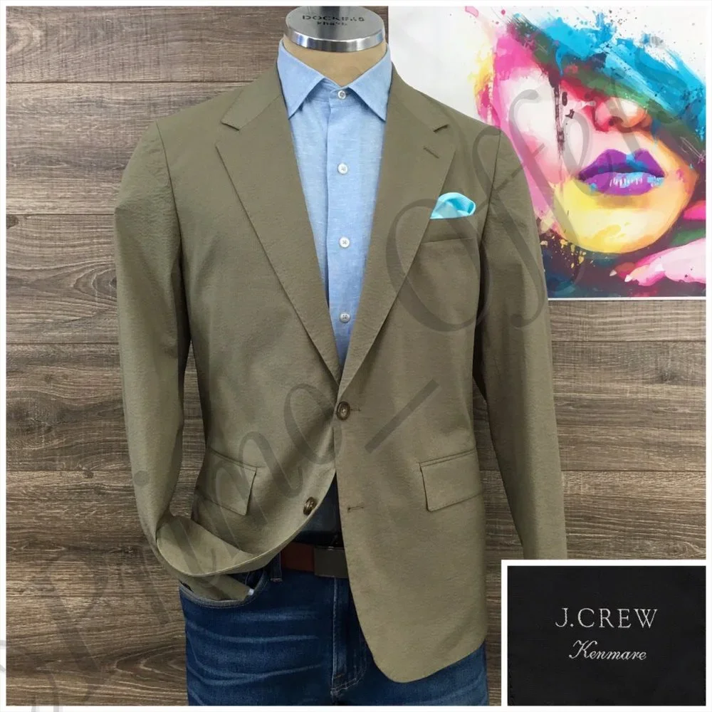 New J Crew Mens Blazer Sport Coat Two Button Casual Jacket Size 38R Cotton Suits